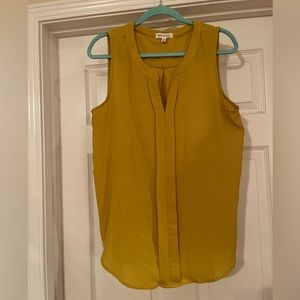 Faith and Joy mustard colored sleeveless blouse size XL
